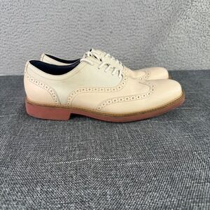 Cole Haan Wingtip Oxford Mens 8.5 Cream Leather Brogue Dress Shoes C11234